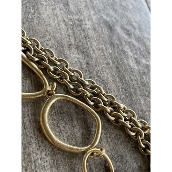 Premier Designs Necklace Fold Gold Tone Linked Chain 36” - Picture 6 of 7